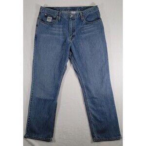 CINCH Relaxed Fit Blue Distressed Jeans Size 40 x 34 Medium Wash White Label